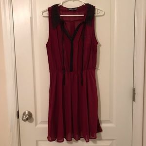 Maroon sheer dress